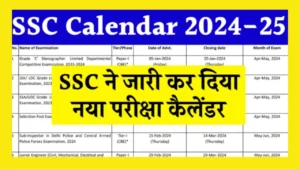 SSC Calendar 2024